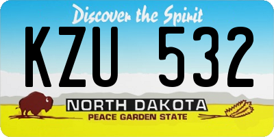 ND license plate KZU532