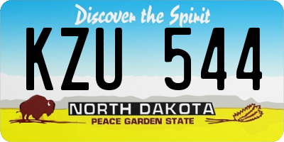 ND license plate KZU544