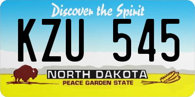 ND license plate KZU545