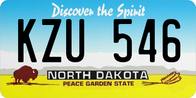 ND license plate KZU546