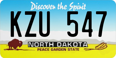 ND license plate KZU547