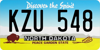 ND license plate KZU548