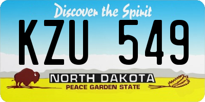 ND license plate KZU549