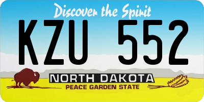 ND license plate KZU552