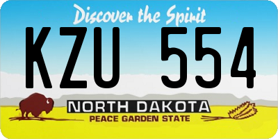 ND license plate KZU554