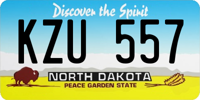 ND license plate KZU557