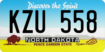 ND license plate KZU558