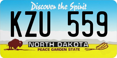 ND license plate KZU559