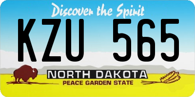 ND license plate KZU565