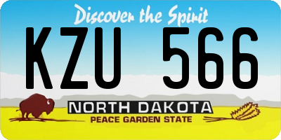 ND license plate KZU566