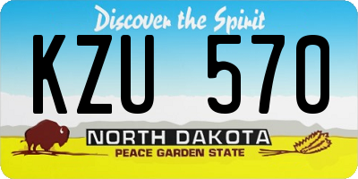 ND license plate KZU570