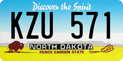 ND license plate KZU571