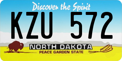 ND license plate KZU572