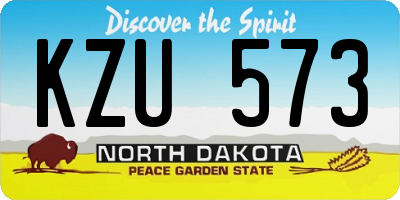 ND license plate KZU573