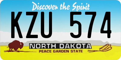ND license plate KZU574