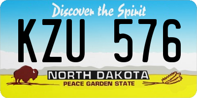 ND license plate KZU576