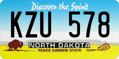 ND license plate KZU578