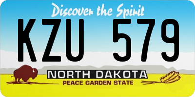 ND license plate KZU579