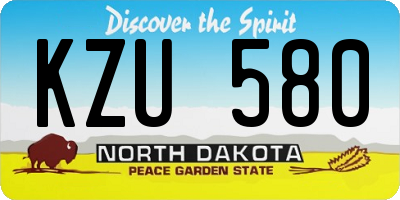 ND license plate KZU580