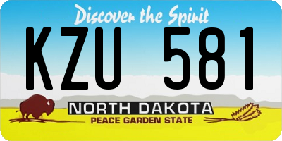 ND license plate KZU581
