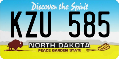 ND license plate KZU585