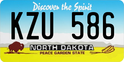 ND license plate KZU586