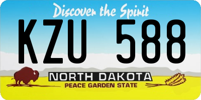 ND license plate KZU588