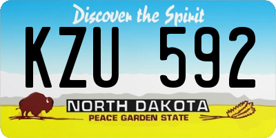 ND license plate KZU592