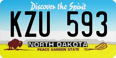 ND license plate KZU593