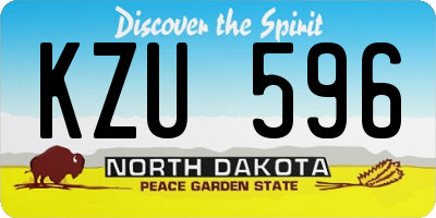 ND license plate KZU596