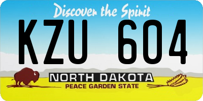 ND license plate KZU604