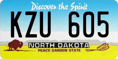 ND license plate KZU605