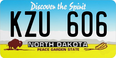 ND license plate KZU606