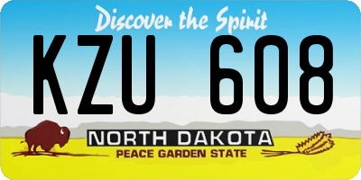 ND license plate KZU608