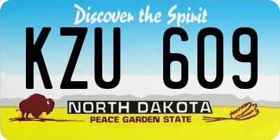 ND license plate KZU609