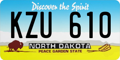 ND license plate KZU610