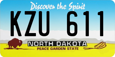 ND license plate KZU611