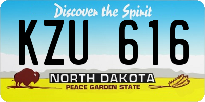 ND license plate KZU616