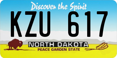 ND license plate KZU617