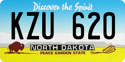 ND license plate KZU620