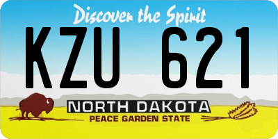 ND license plate KZU621