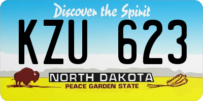 ND license plate KZU623