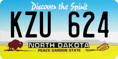 ND license plate KZU624