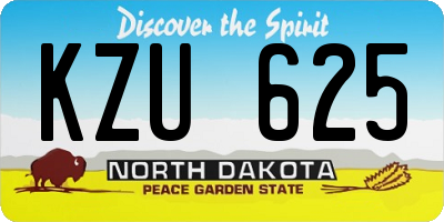 ND license plate KZU625