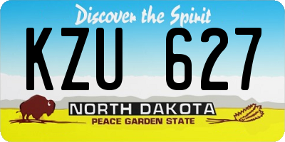 ND license plate KZU627