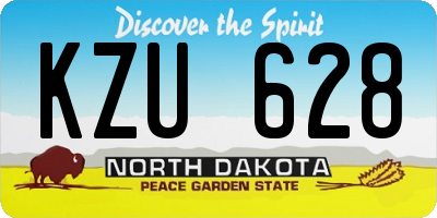 ND license plate KZU628