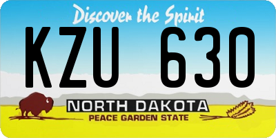 ND license plate KZU630