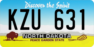 ND license plate KZU631