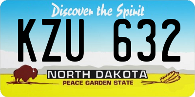 ND license plate KZU632
