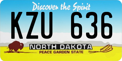 ND license plate KZU636